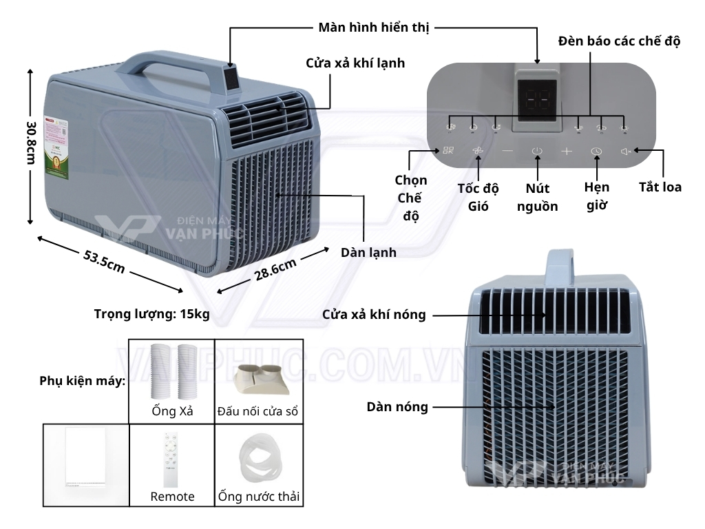 Cấu tạo điều hòa di động mini Fujihome PAC06pro.jpg